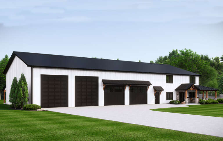 Barn Plan: 3,043 Square Feet, 3 Bedrooms, 3 Bathrooms - 5032-00264