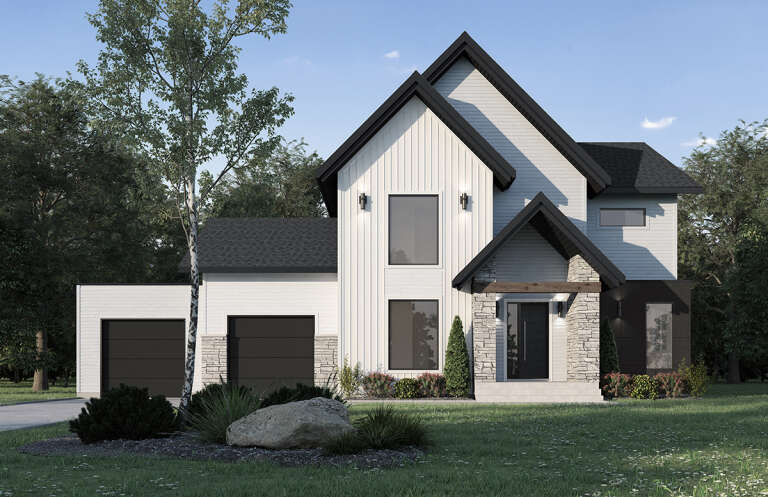 Modern Transitional Plan: 4,270 Square Feet, 5 Bedrooms, 3.5 Bathrooms ...