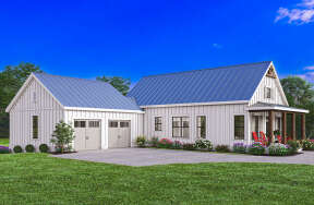 Modern Farmhouse Plan: 1,305 Square Feet, 2 Bedrooms, 2 Bathrooms - 009 ...