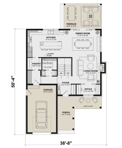 Main Floor  for House Plan #034-01366
