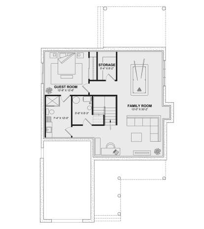Basement for House Plan #034-01366