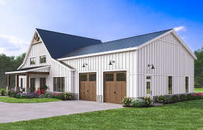 Barn Plan: 2,743 Square Feet, 3-4 Bedrooms, 2.5 Bathrooms - 009-00387