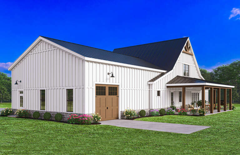 Barn Plan: 2,743 Square Feet, 3-4 Bedrooms, 2.5 Bathrooms - 009-00387