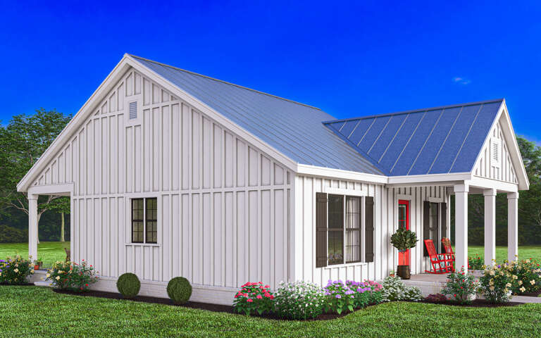 Modern Farmhouse Plan: 1,512 Square Feet, 3 Bedrooms, 2 Bathrooms - 009 ...