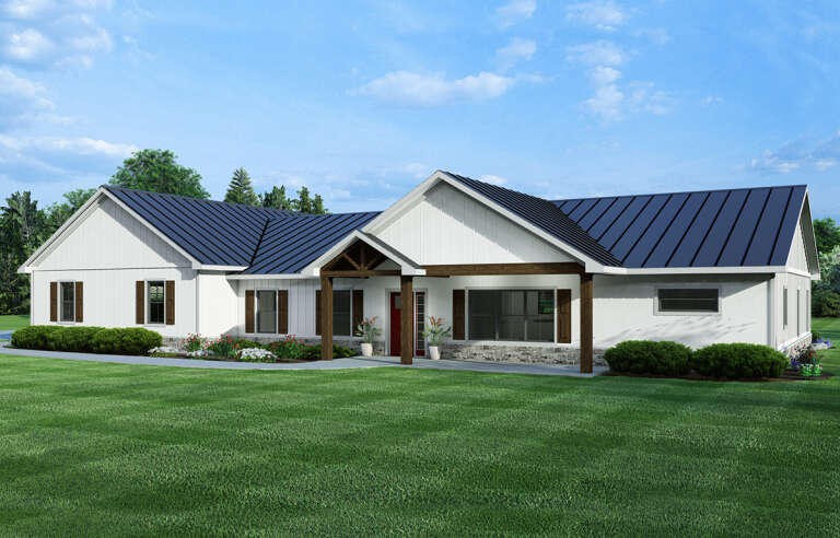 Barn Plan: 2,221 Square Feet, 3 Bedrooms, 2.5 Bathrooms - 5032-00270