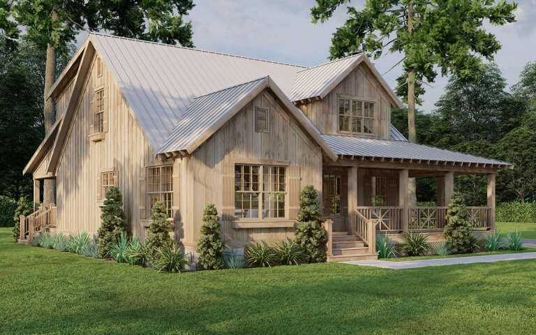 Cabin Plan: 1,836 Square Feet, 3 Bedrooms, 2.5 Bathrooms - 8318-00381