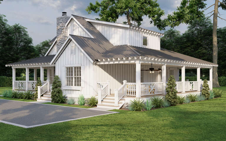 Cabin Plan: 1,836 Square Feet, 3 Bedrooms, 2.5 Bathrooms - 8318-00381