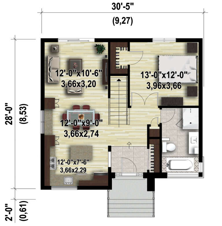 House Plan House Plan #30466 Drawing 1