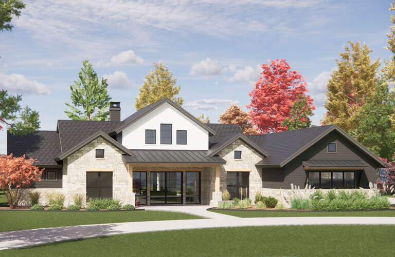 Modern Transitional Plan: 3,564 Square Feet, 4 Bedrooms, 4.5 Bathrooms ...