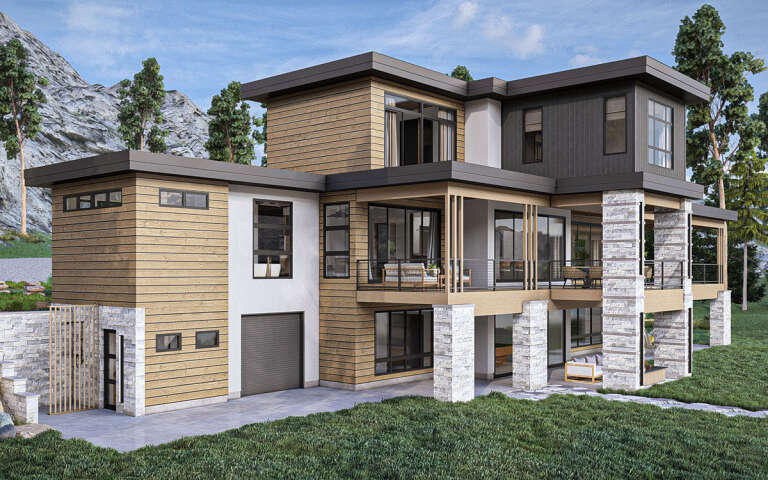 Modern Plan: 2,675 Square Feet, 4-5 Bedrooms, 3.5 Bathrooms - 963-00893