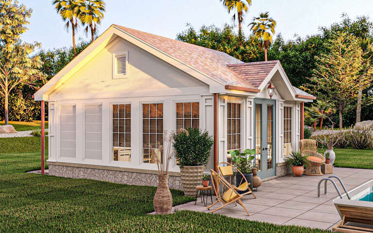 Cottage Plan: 349 Square Feet, 1 Bathroom - 963-00906