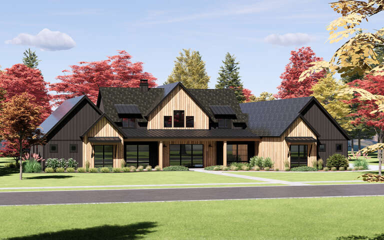 Modern Farmhouse Plan: 3,718 Square Feet, 4 Bedrooms, 4.5 Bathrooms ...