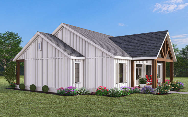 Modern Farmhouse Plan: 1,497 Square Feet, 3 Bedrooms, 2 Bathrooms - 009 ...