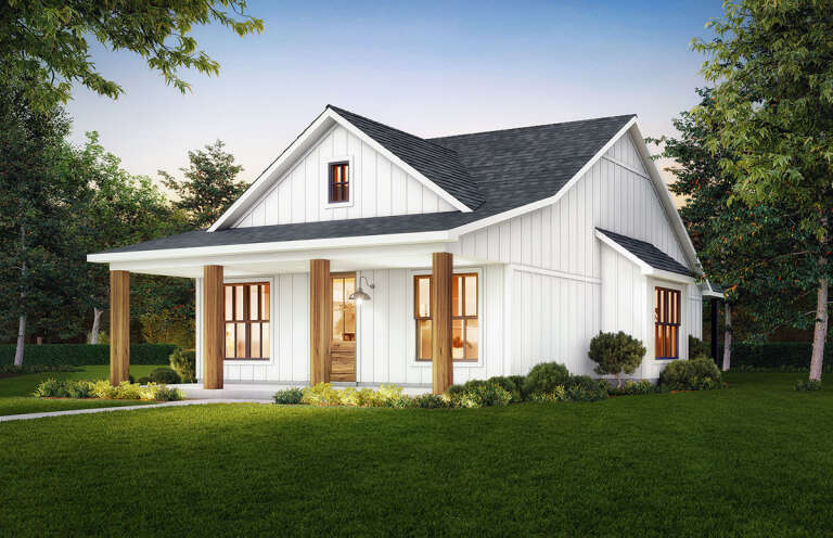 Modern Farmhouse Plan: 1,222 Square Feet, 2 Bedrooms, 2 Bathrooms ...