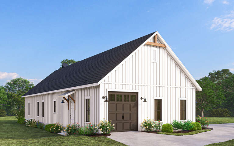 Barn Plan: 1,878 Square Feet, 3 Bedrooms, 2.5 Bathrooms - 041-00357