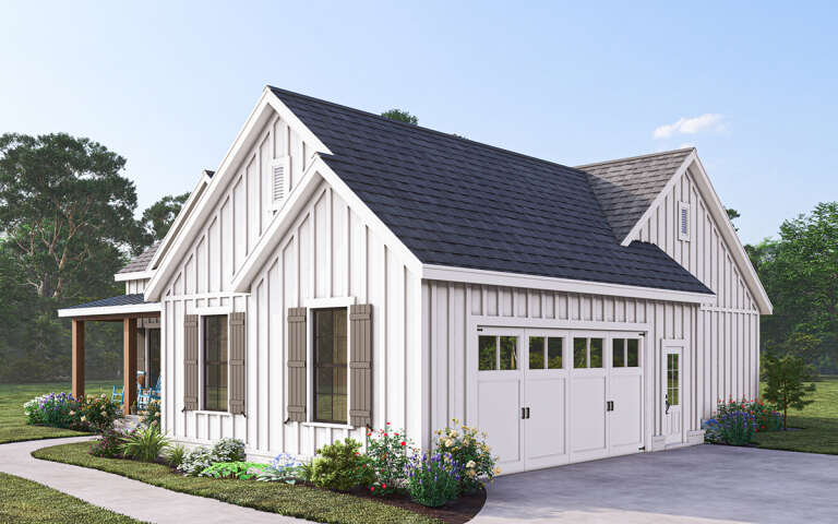 Modern Farmhouse Plan: 1,487 Square Feet, 3 Bedrooms, 2 Bathrooms - 009 ...