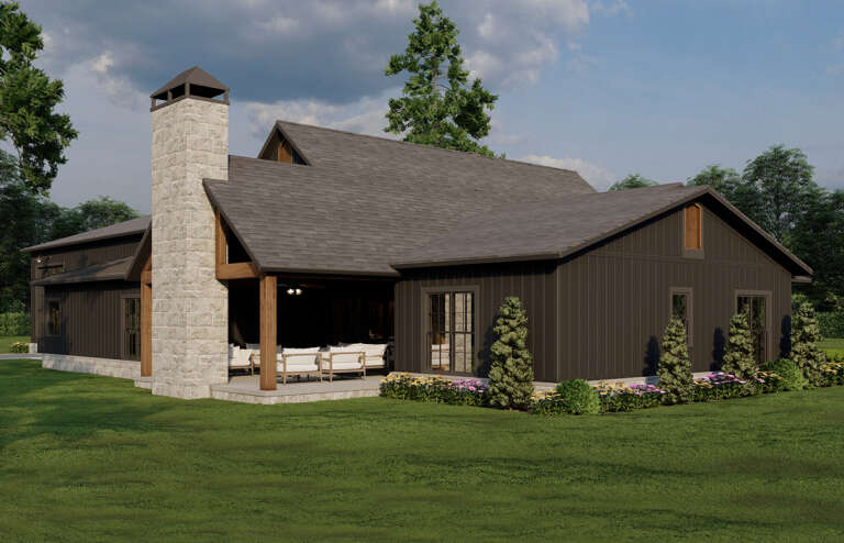 Barn Plan: 2,631 Square Feet, 4 Bedrooms, 2.5 Bathrooms - 8318-00389