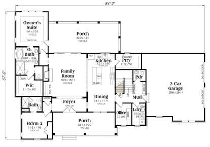 Main Floor w/ Basement Stairs Location for House Plan #009-00400