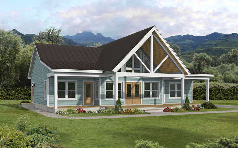 House Plan House Plan #31187 Angled Front Elevation