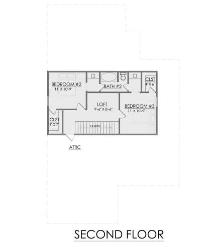 Second Floor for House Plan #7071-00031