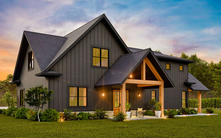 Modern Farmhouse Plan: 1,544 Square Feet, 1 Bedroom, 1 Bathroom - 699-00383