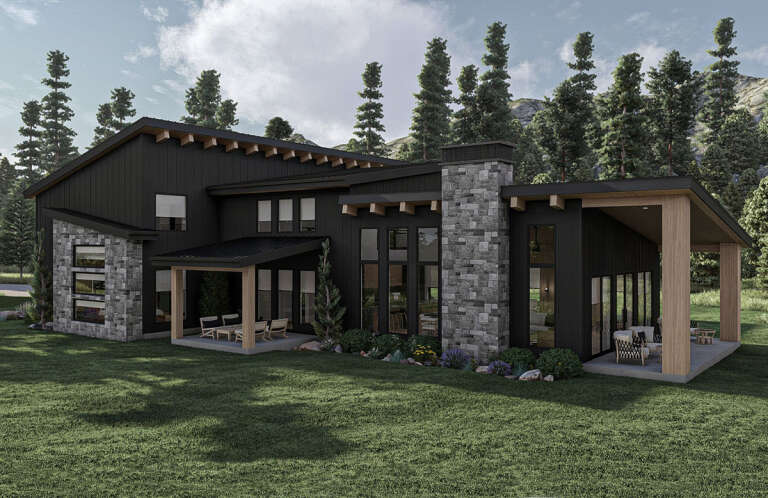 Contemporary Plan: 3,294 Square Feet, 4 Bedrooms, 3.5 Bathrooms - 963-00990