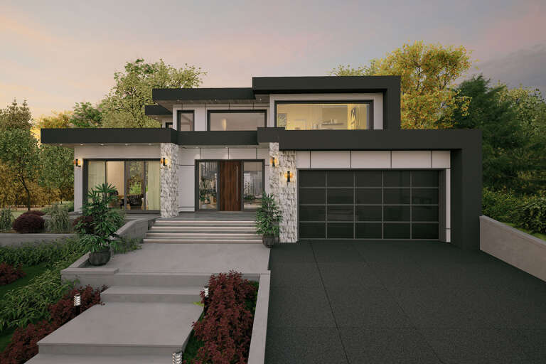 Modern Plan: 3,470 Square Feet, 3 Bedrooms, 3.5 Bathrooms - 5984-00002