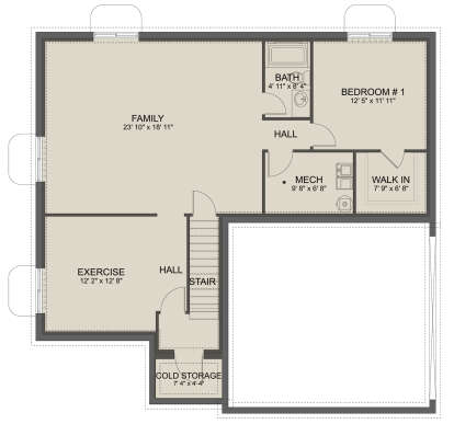 Basement for House Plan #2802-00301