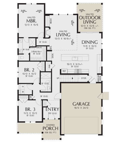 Modern Farmhouse Plan: 1,690 Square Feet, 3 Bedrooms, 2 Bathrooms ...