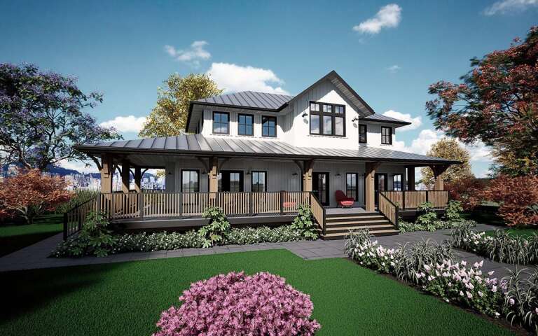 House Plan House Plan #31362 Angled Front Elevation