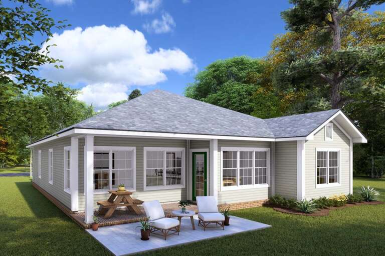 Cottage Plan: 1,521 Square Feet, 3 Bedrooms, 2 Bathrooms - 4848-00418