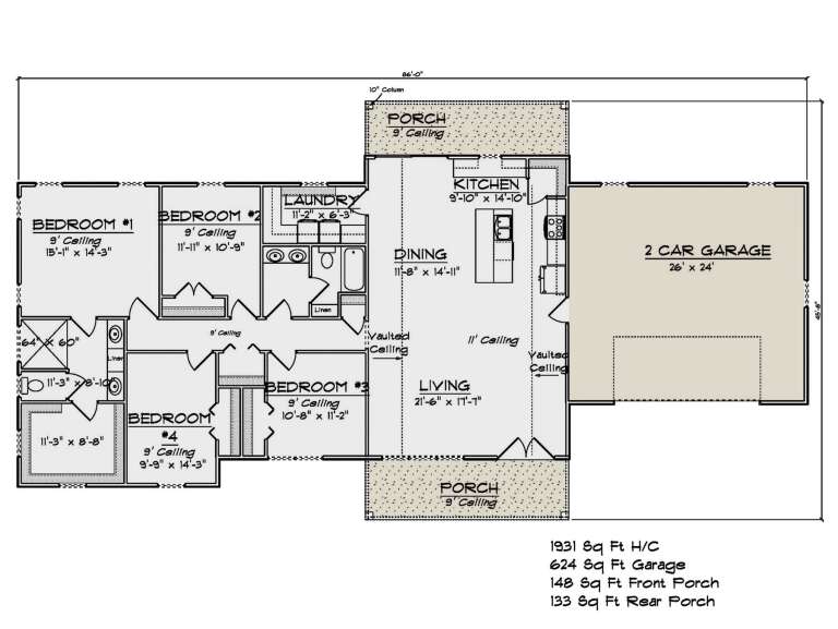 House Plan House Plan #31368 Drawing 1