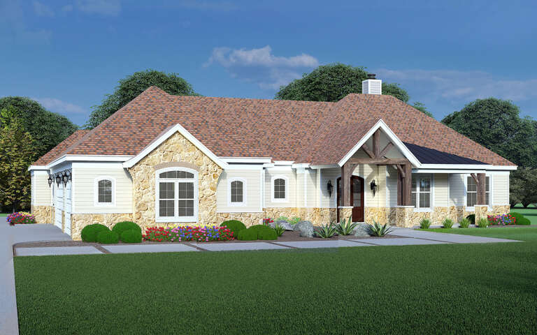 House Plan House Plan #31391 Angled Front Elevation