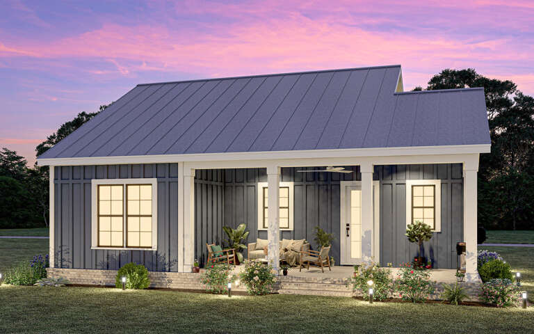 Modern Farmhouse Plan: 1,085 Square Feet, 2 Bedrooms, 2 Bathrooms - 009 ...