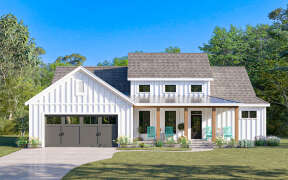 Modern Farmhouse Plan: 1,714 Square Feet, 3 Bedrooms, 2 Bathrooms - 009 ...