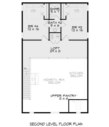 Second Floor for House Plan #3367-00076