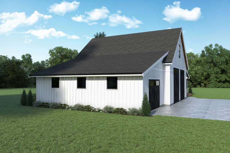 Barn Plan: 1,400 Square Feet, 1 Bedroom, 2 Bathrooms - 2464-00142