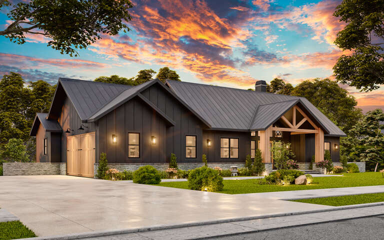 Modern Farmhouse Plan: 3,402 Square Feet, 4 Bedrooms, 3.5 Bathrooms 