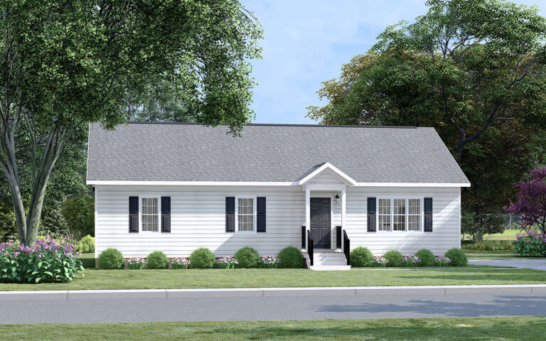 House Plan House Plan #31500 Angled Front Elevation