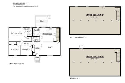 Basement Options for House Plan #6261-00016