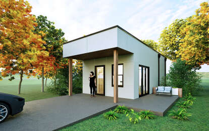 Modern House Plan #9185-00020 Elevation Photo