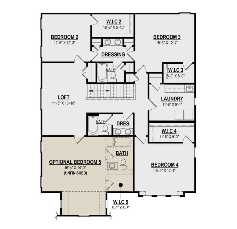 Cottage Plan: 3,030 Square Feet, 4-5 Bedrooms, 3.5 Bathrooms - 6261-00043