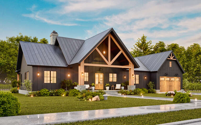 Modern Farmhouse Plan: 1,928 Square Feet, 3 Bedrooms, 3.5 Bathrooms 