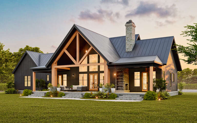 Modern Farmhouse Plan: 1,928 Square Feet, 3 Bedrooms, 3.5 Bathrooms 