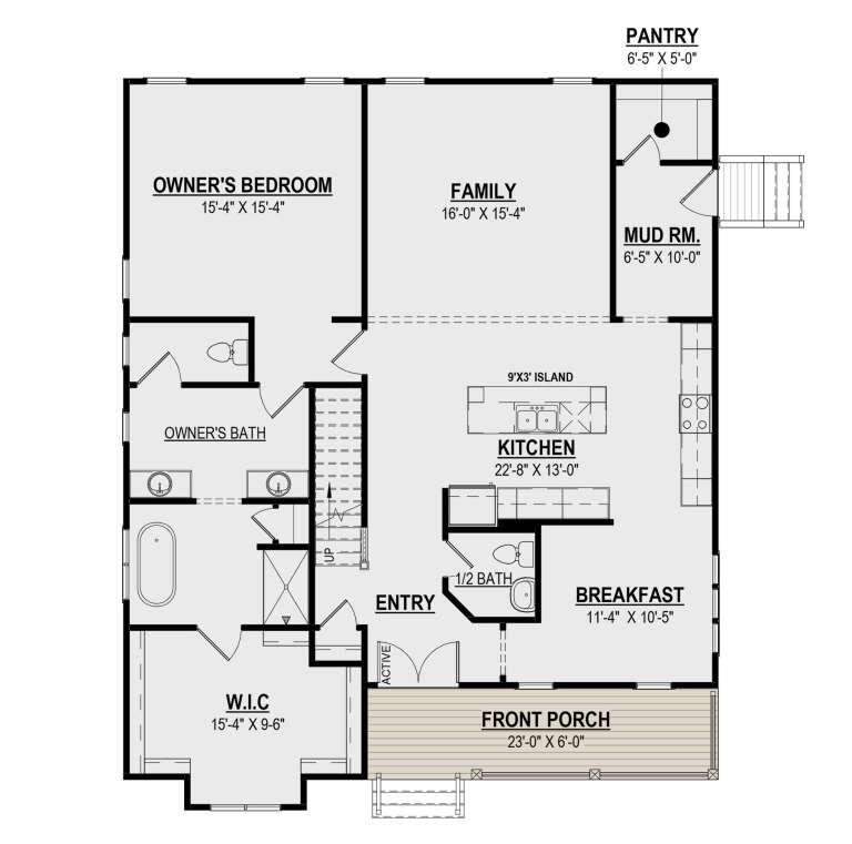 Traditional Plan: 3,346 Square Feet, 5 Bedrooms, 3.5 Bathrooms - 6261-00059