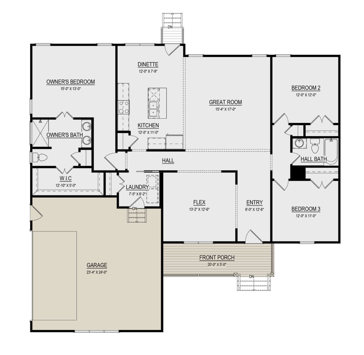 Modern Farmhouse Plan: 1,780 Square Feet, 3 Bedrooms, 2 Bathrooms 