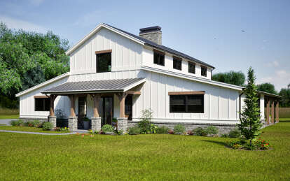 Barn Plan: 2,402 Square Feet, 3-4 Bedrooms, 3.5 Bathrooms - 699-00299