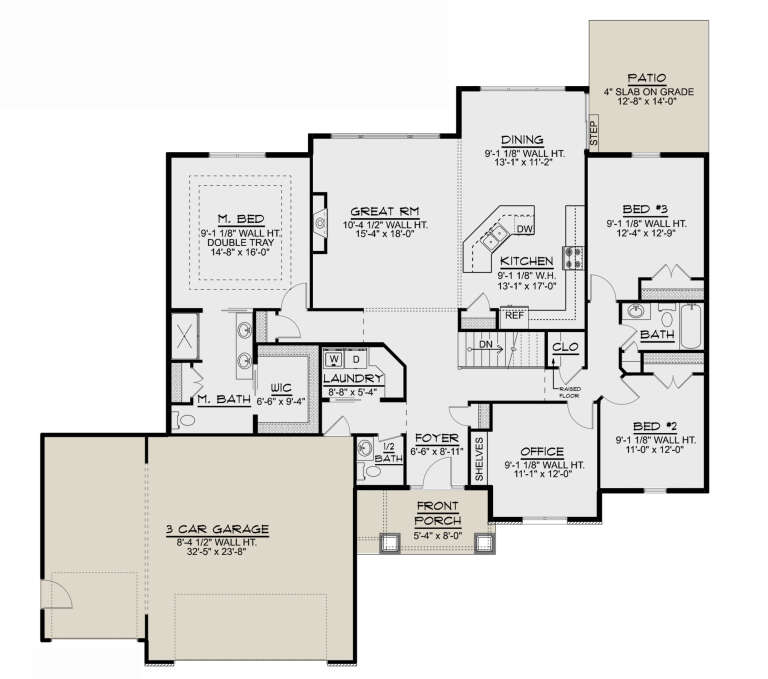 Craftsman Plan: 2,106 Square Feet, 3-4 Bedrooms, 2.5 Bathrooms - 5032-00292