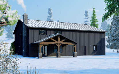 Barn Plan: 1,907 Square Feet, 3 Bedrooms, 2.5 Bathrooms - 5032-00300