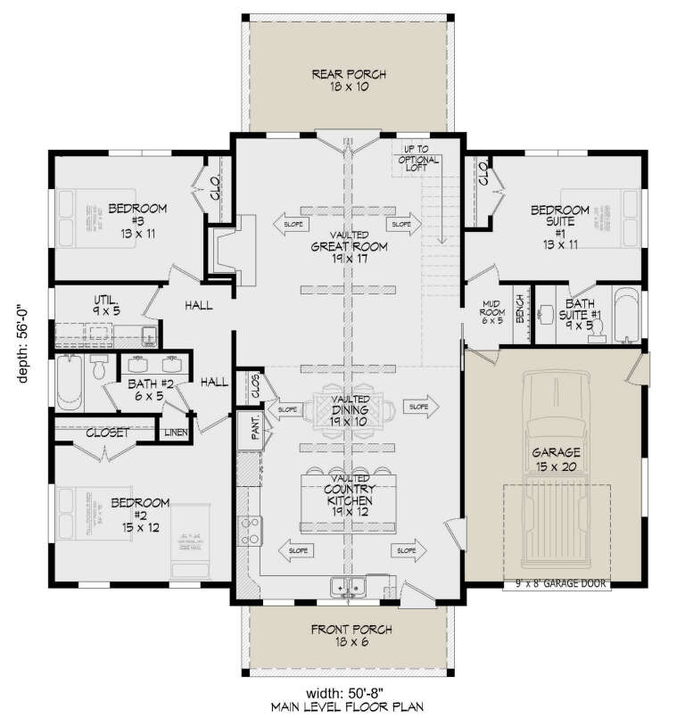 Barn Plan: 1,622 Square Feet, 3 Bedrooms, 2 Bathrooms - 940-01159